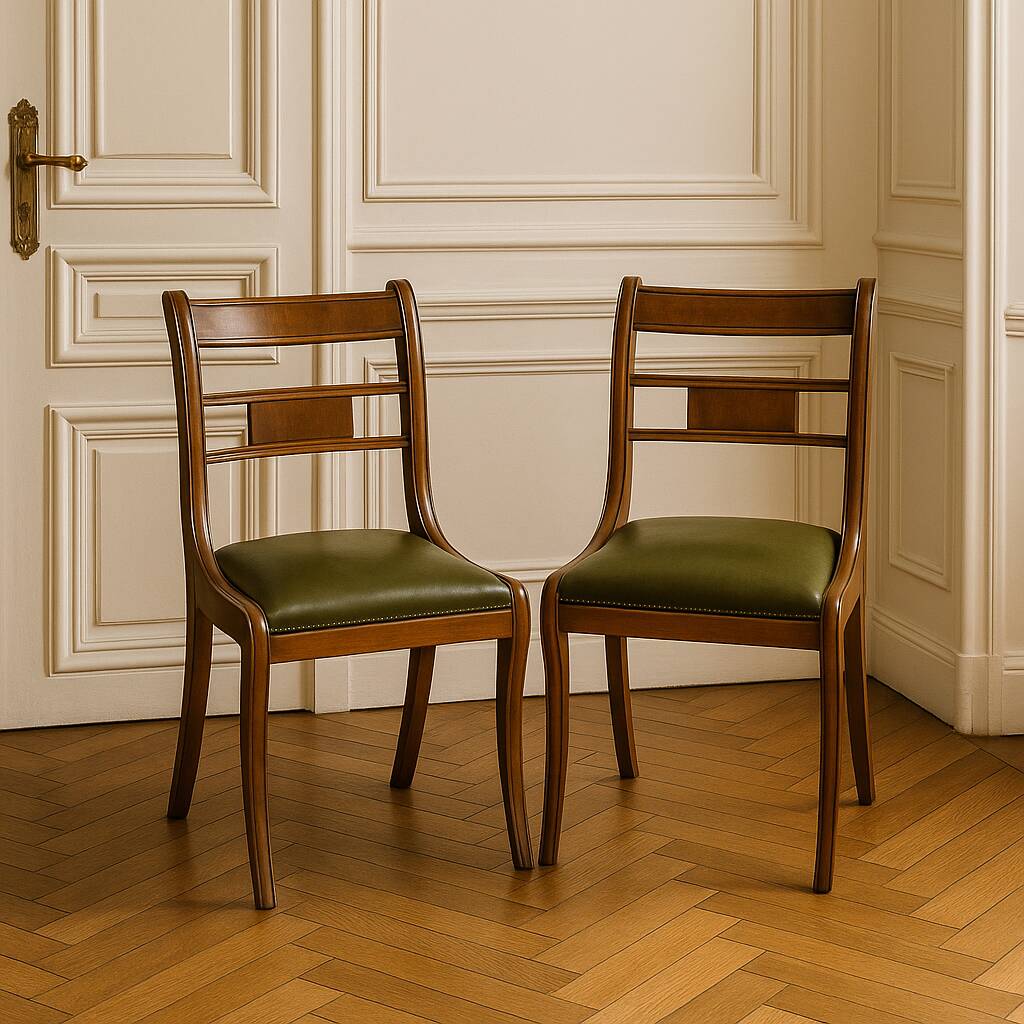 Paire de chaises vintage en bois courbé – design 20e siècle