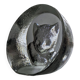 Crystal paperweight - cat face - Mats Jonasson - Målerås Glasbruk - Sweden