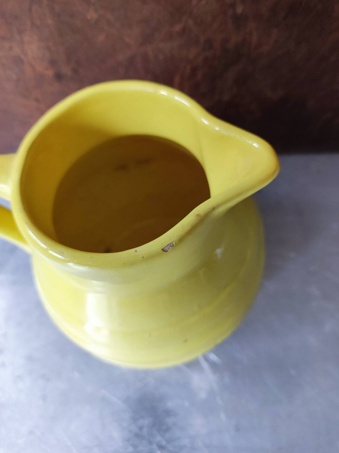 Milk jug, vintage yellow pitcher