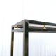Table console vintage métal laiton et verre fumé biseauté