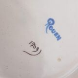 Plate with handles in faience of rouen