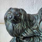 Pekingese dog, ceramic with bronze patina, 1960s