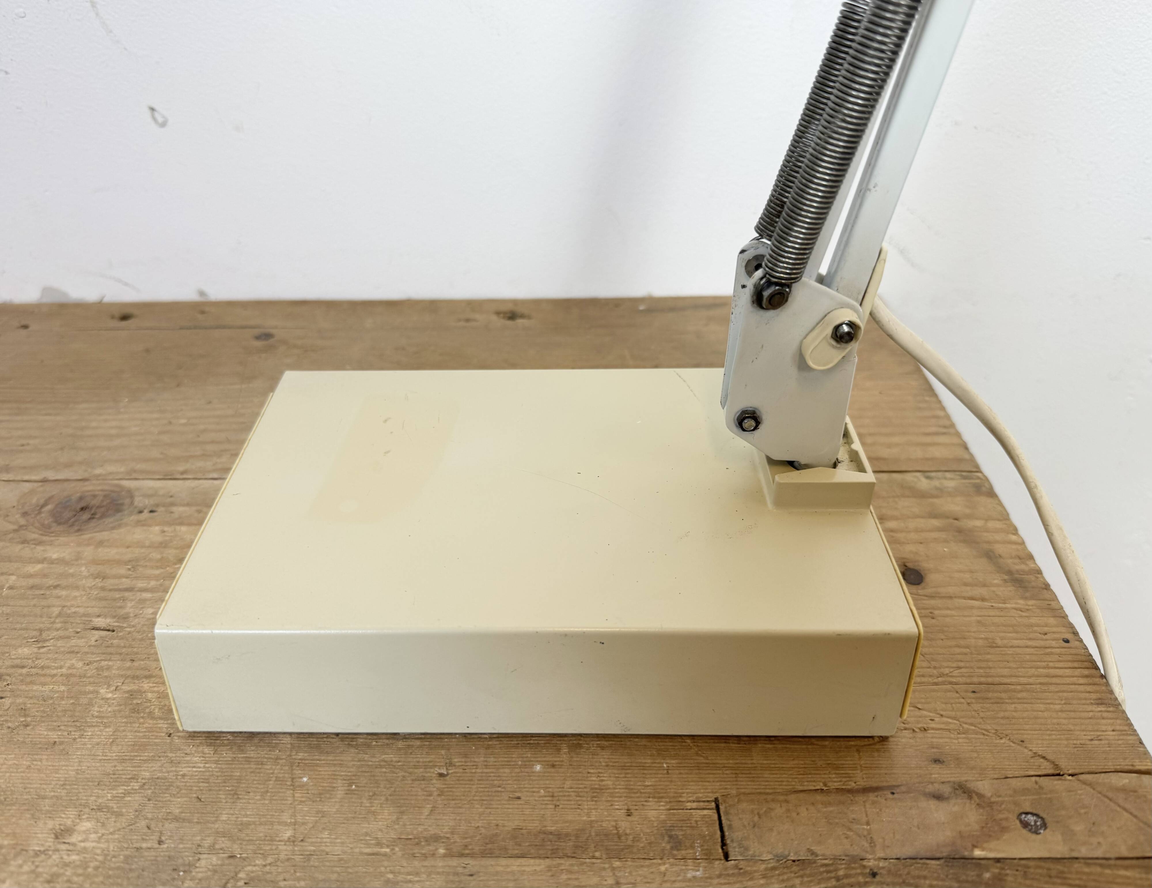 Vintage White Italian Architect Table Lamp, 1970s