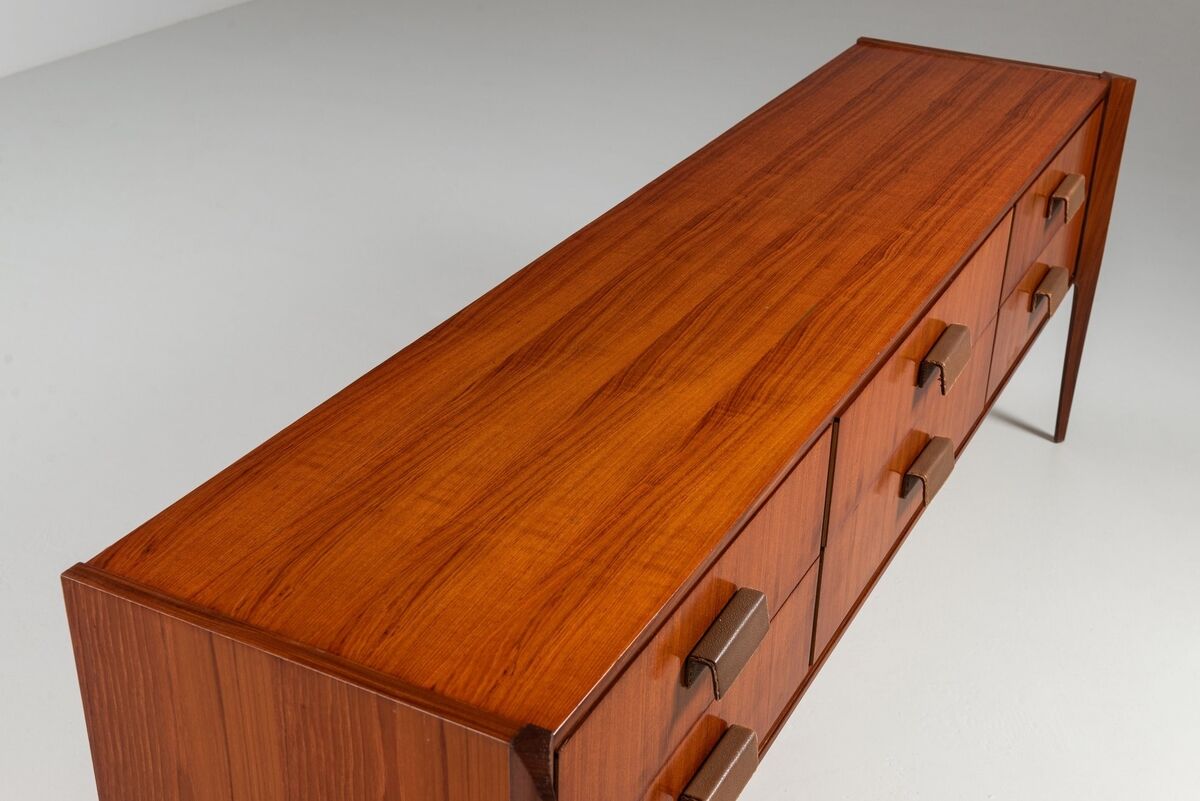 Italian sideboard or chest of drawers in teak Italy 1960