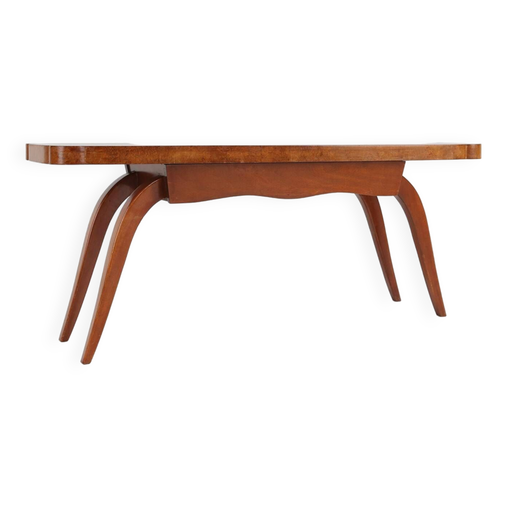 Table basse Art Déco en bois avec pieds organiques, Belgique ca. 1930 ...