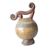 Art ceramic vase signed – Pre-Columbian style / Vallauris spirit