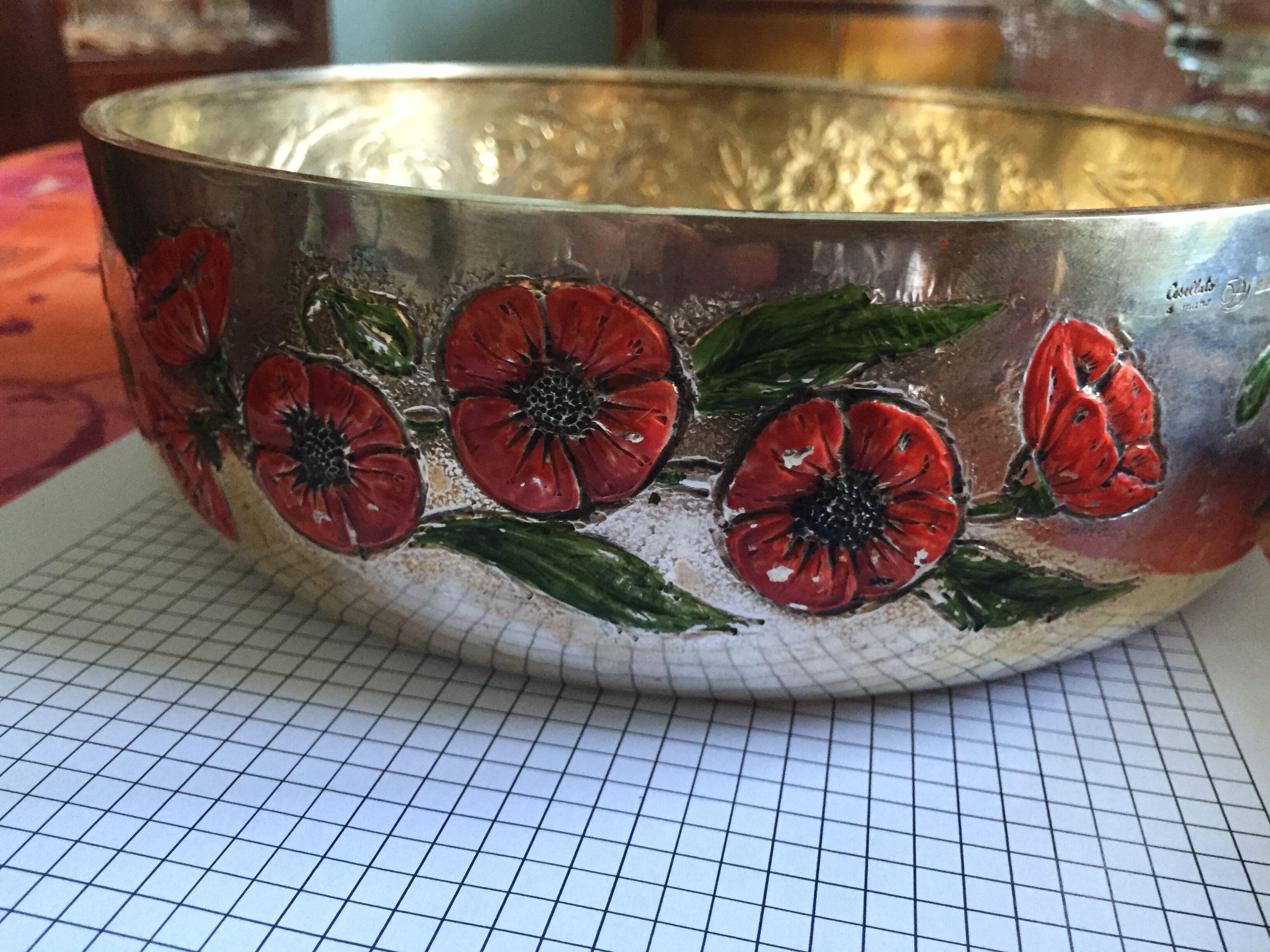 Coupe à fruits en métal argenté