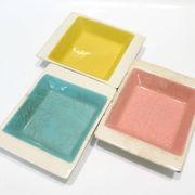 Set of three German ceramic catchalls from the 1950s.
