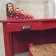 Bureau bois rouge vintage