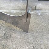 Table basse en verre et métal