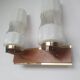 Vintage gold wall light on wooden stand