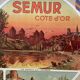 Original poster chemin de fer plm - semur en auxois, henri polard