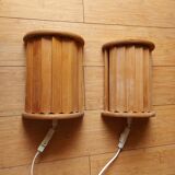 2 vintage 80'S Ikea wooden wall lights