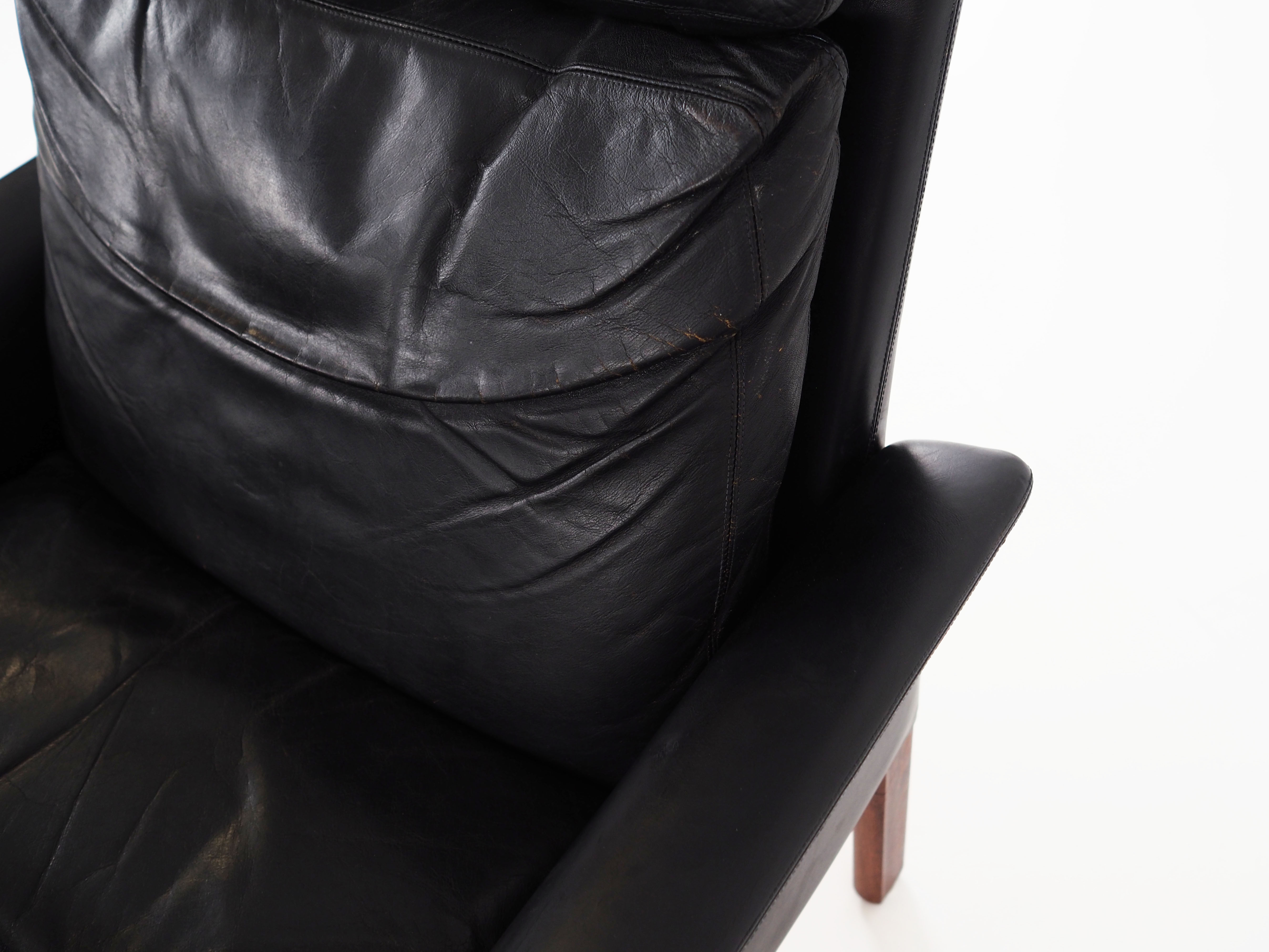 Leather armchair by Hans Olsen