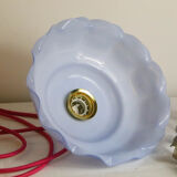 Blue glass pendant lamp, vintage