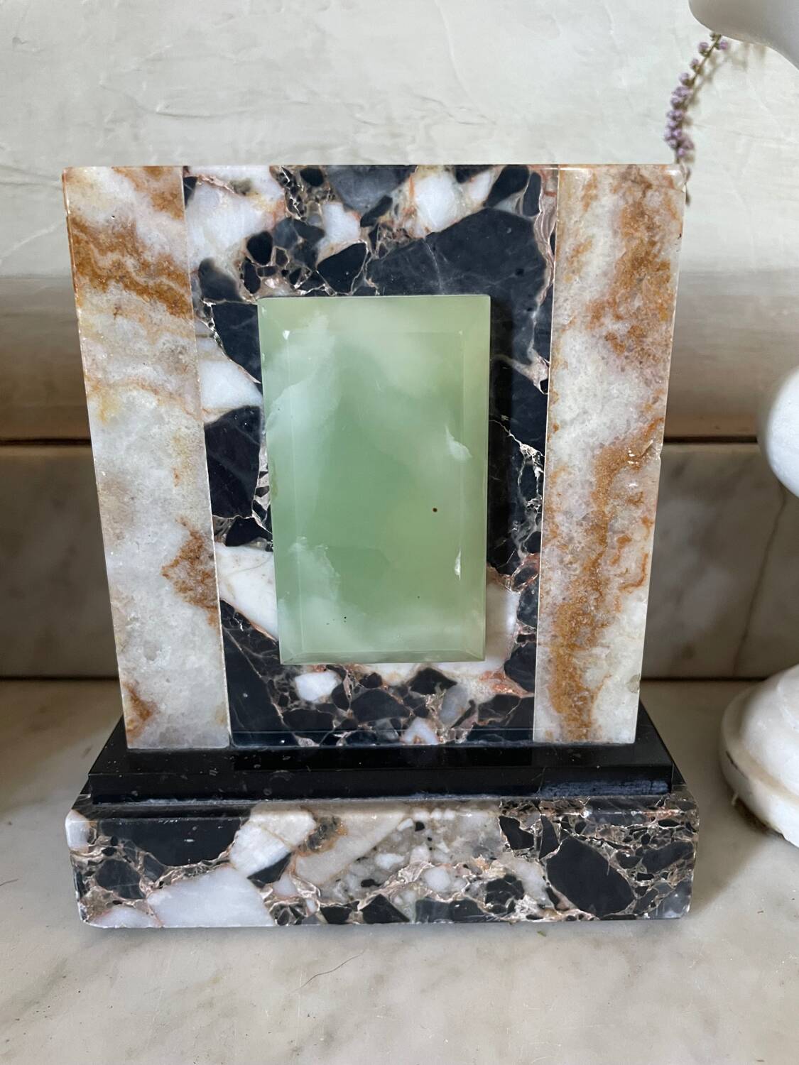 Pair of Art Deco marble and onyx bookends