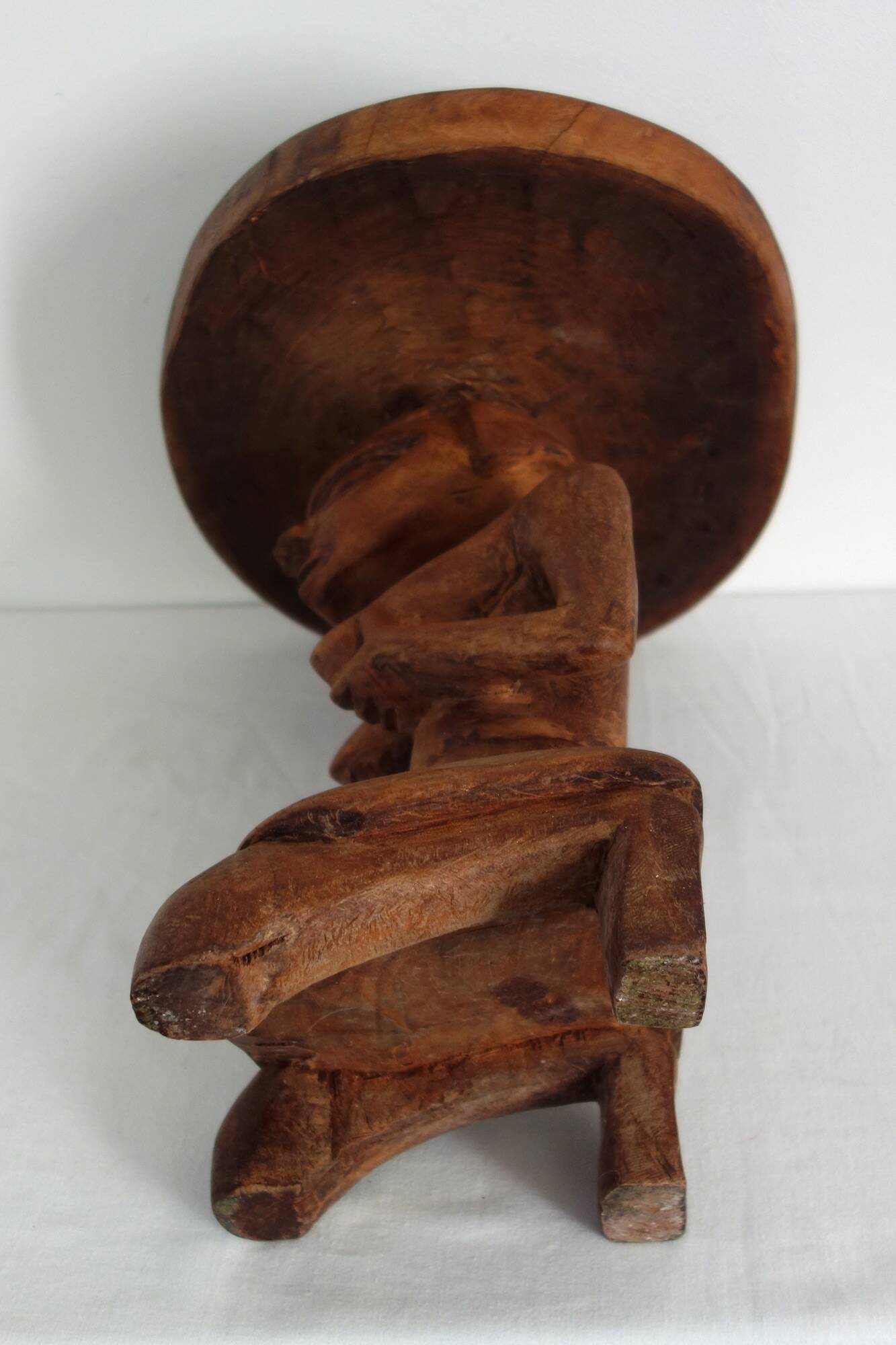 Vintage Luba carved wooden stool