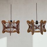 Hanging wood and stretched wire