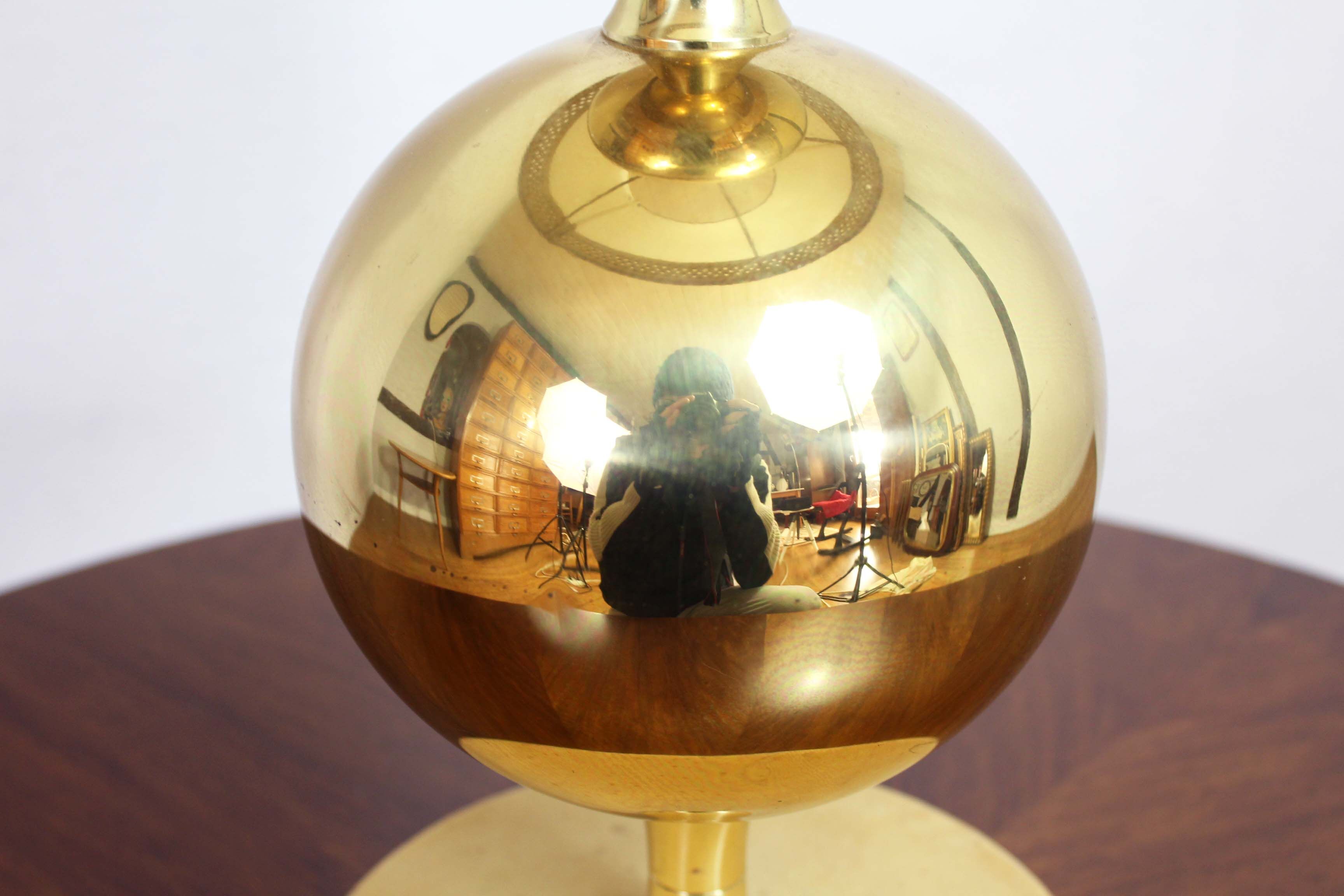 Beautiful brass and leather table lamp