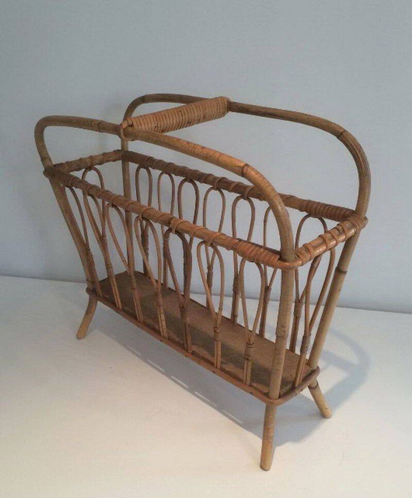 Rattan magazine rack