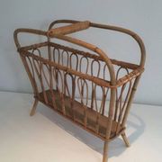 Rattan magazine rack
