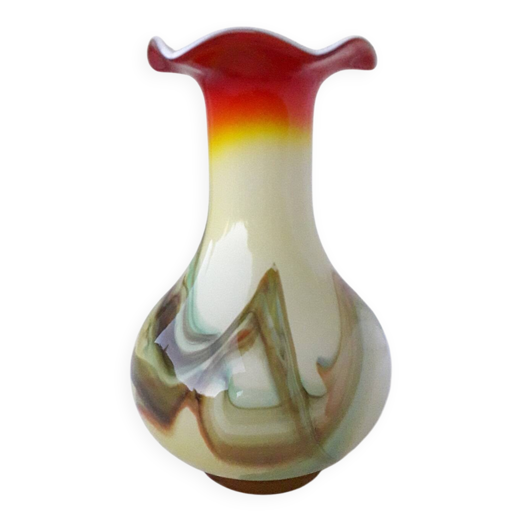 Multicolored glass vase