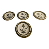 8 plates "gien france" herbariums flower motif