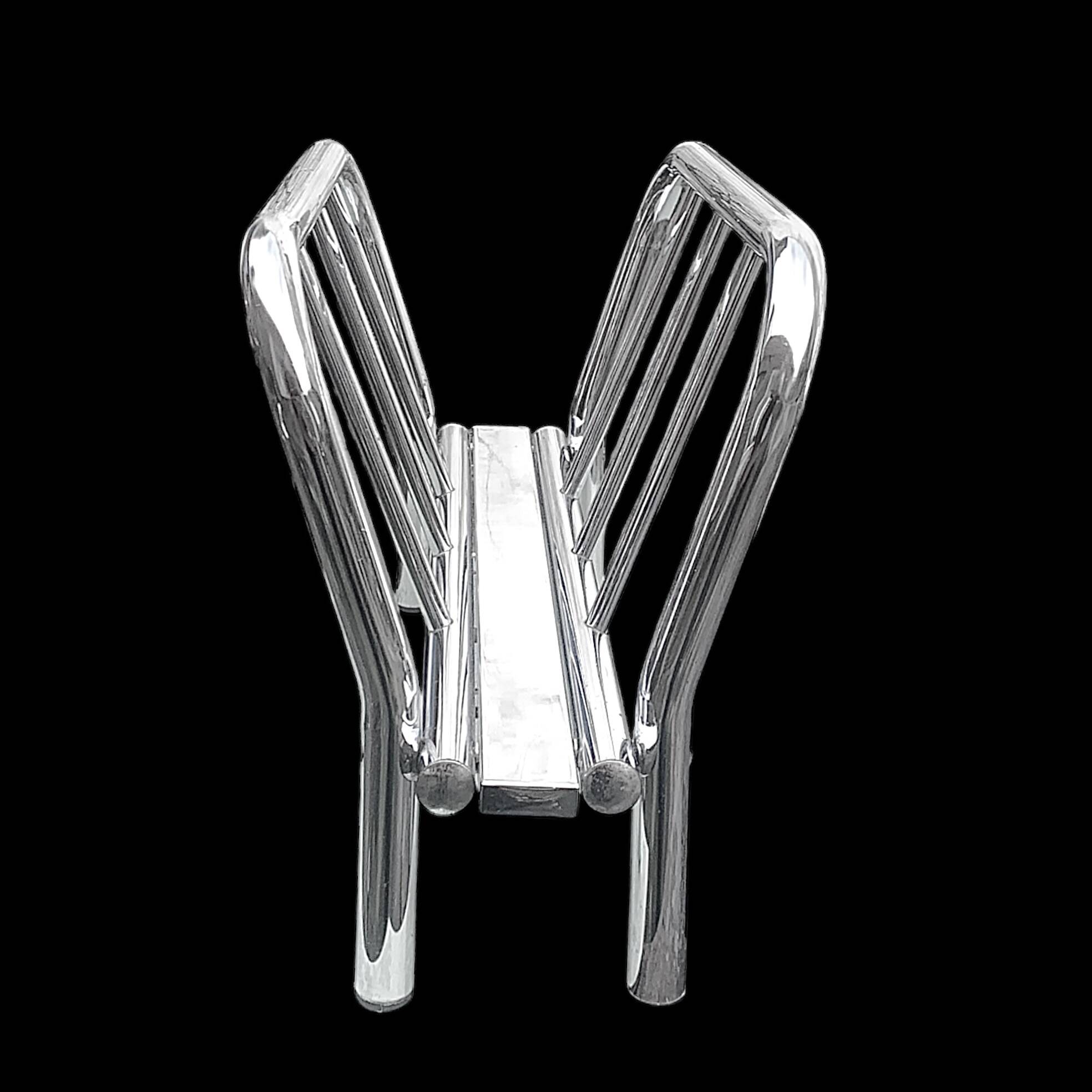 Vintage chrome metal magazine rack