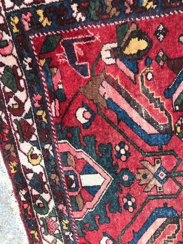 Large vintage Persian Zanjan carpet handmade