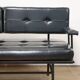 Vintage "Daybed" sofa bench in metal and imitation leather, 1950