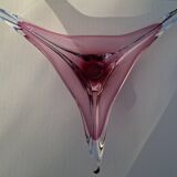 Triangular blown glass centerpiece
