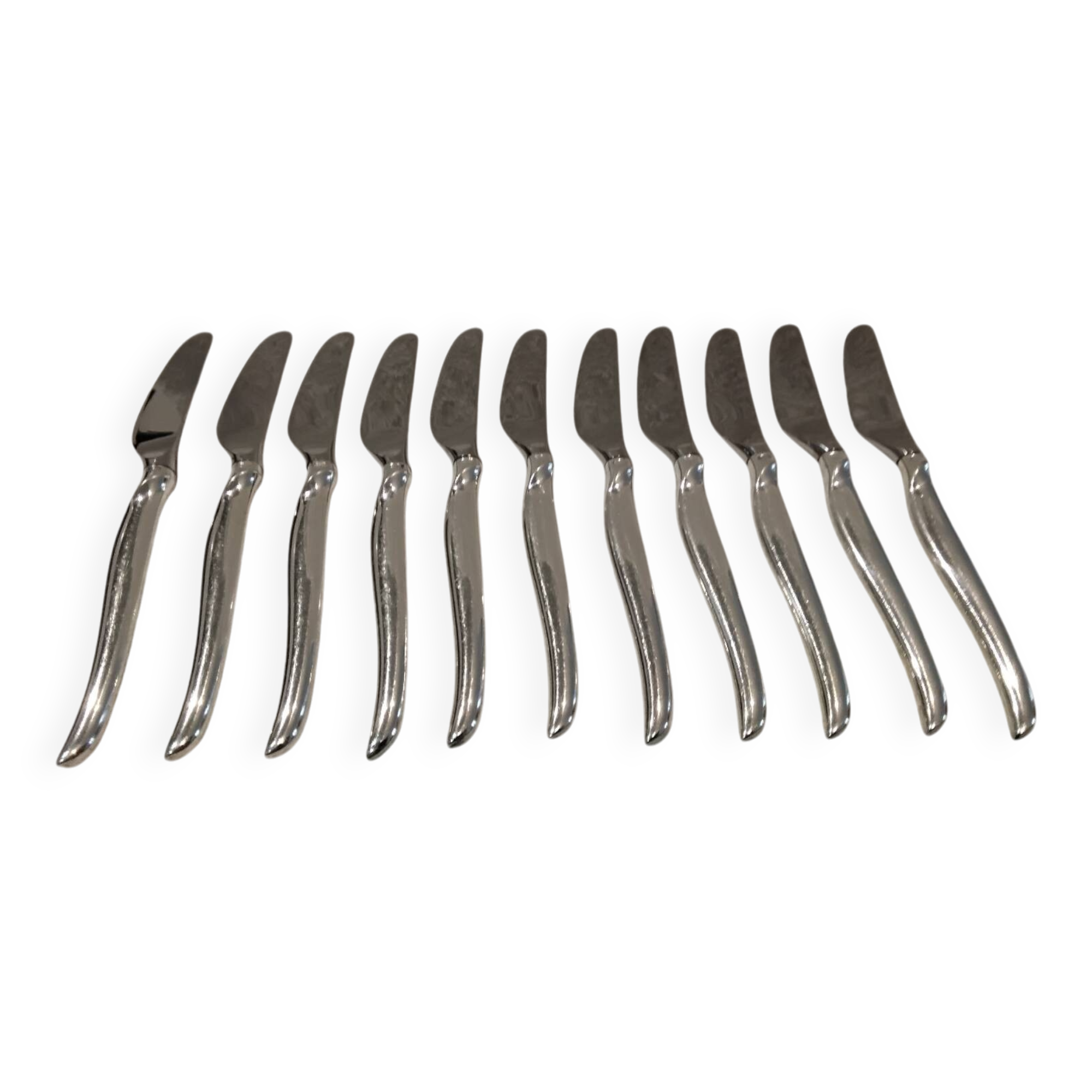 11 silver-plated dessert knives by Christofle, Duo model, 18cm
