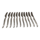 11 silver-plated dessert knives by Christofle, Duo model, 18cm