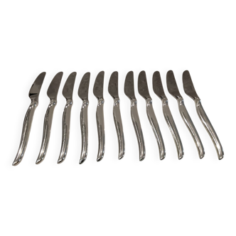 11 silver-plated dessert knives by Christofle, Duo model, 18cm