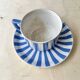Large cup and saucer fox trott sarreguemines 1930s