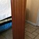Vintage: Wooden display cabinet with 5 shelves, 4 metal legs.
