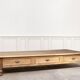 Exceptional oak coffee table, antique draper's table from the 19th century.