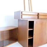 Modular teak wall shelf