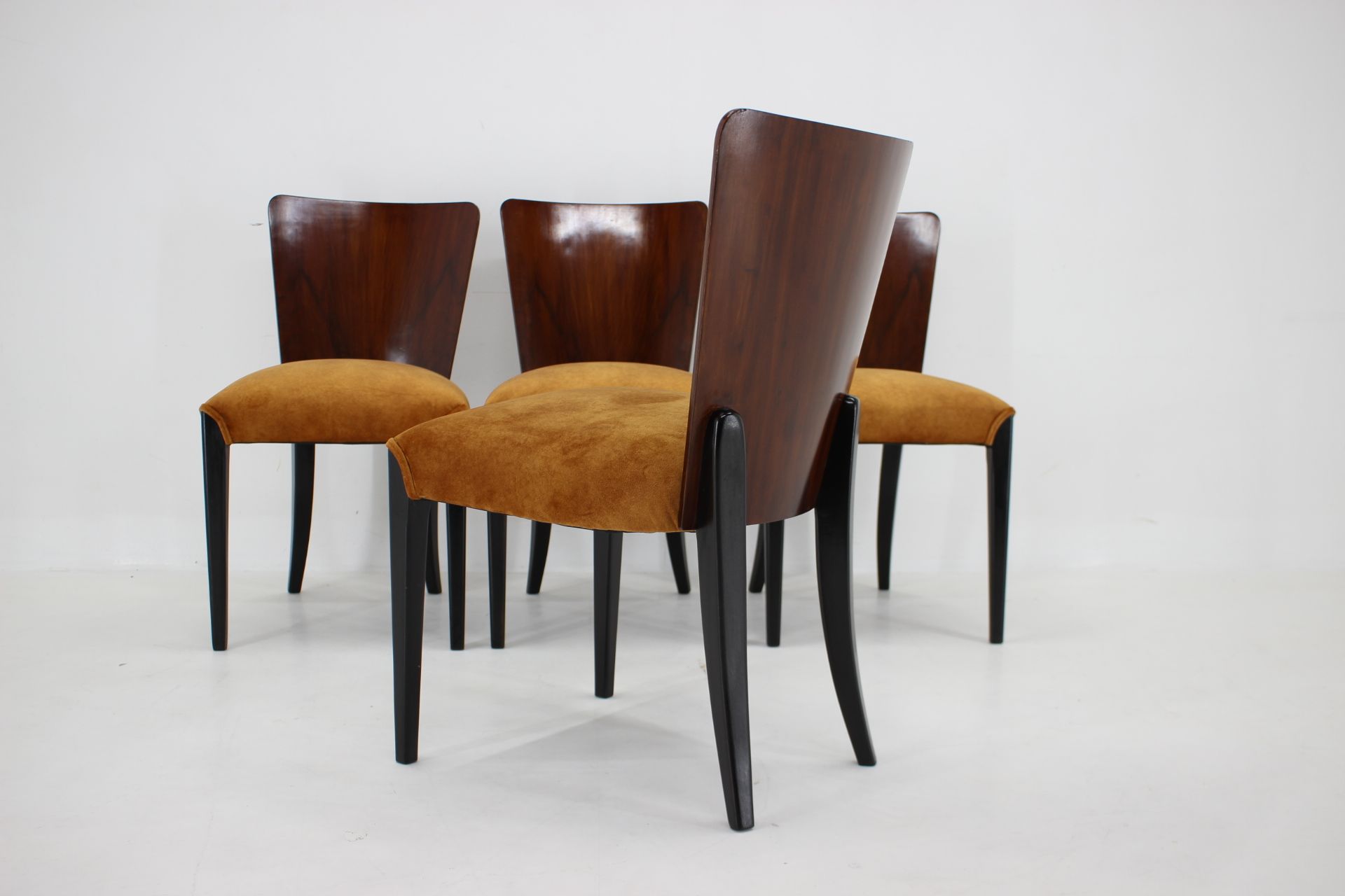 1950s Jindrich Halabala dining chairs H-214 for UP Závody set of 4