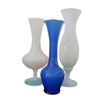 Trio of opaline vases