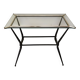 Antique side table in metal and glass