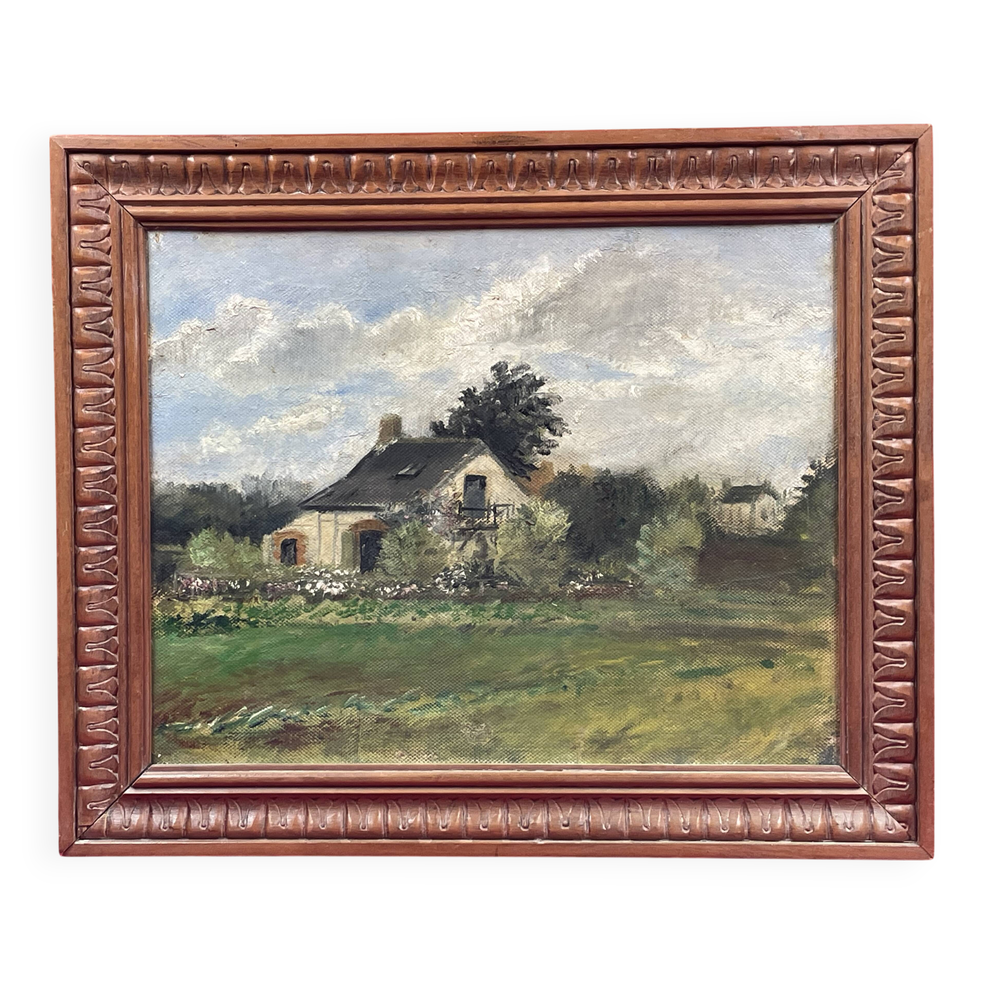 oil on panel Unsigned Landscape of Loire Atlantique