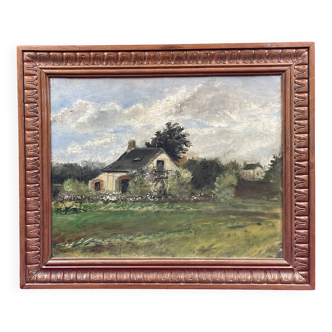 oil on panel Unsigned Landscape of Loire Atlantique