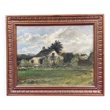 oil on panel Unsigned Landscape of Loire Atlantique