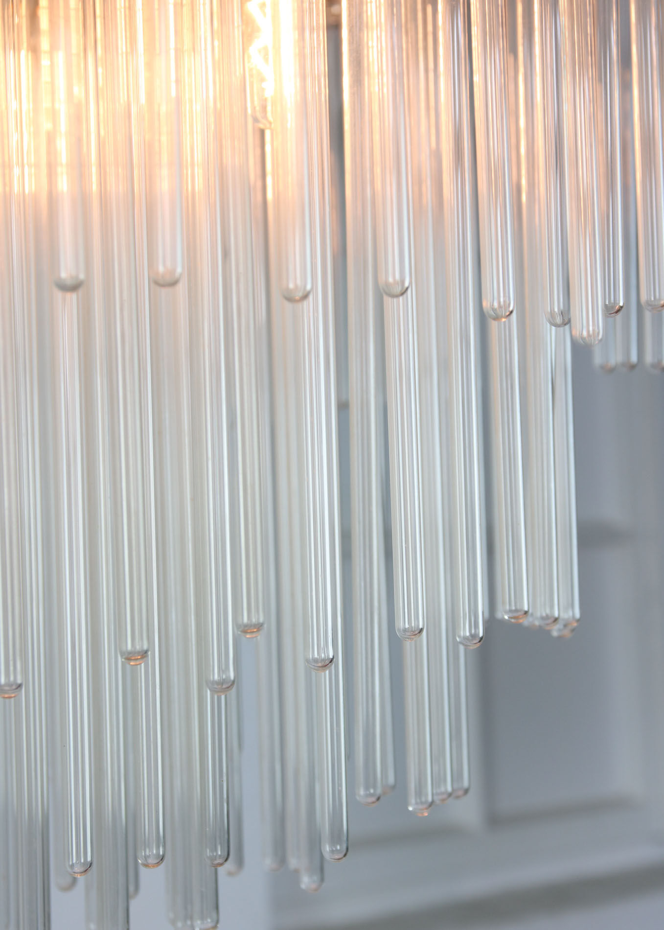 Minimalist handblown glass chandelier, 1970s