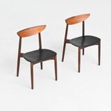 Harry Ostergaard pair of dining chairs rosewood Randers Denmark 1960