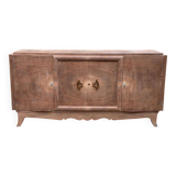 Buffet enfilade art déco 4 portes rénové en bois de chêne brut 200cm
