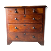 19th Century Dark Wood Stained Chest of Drawers On Raised Supports – Origin