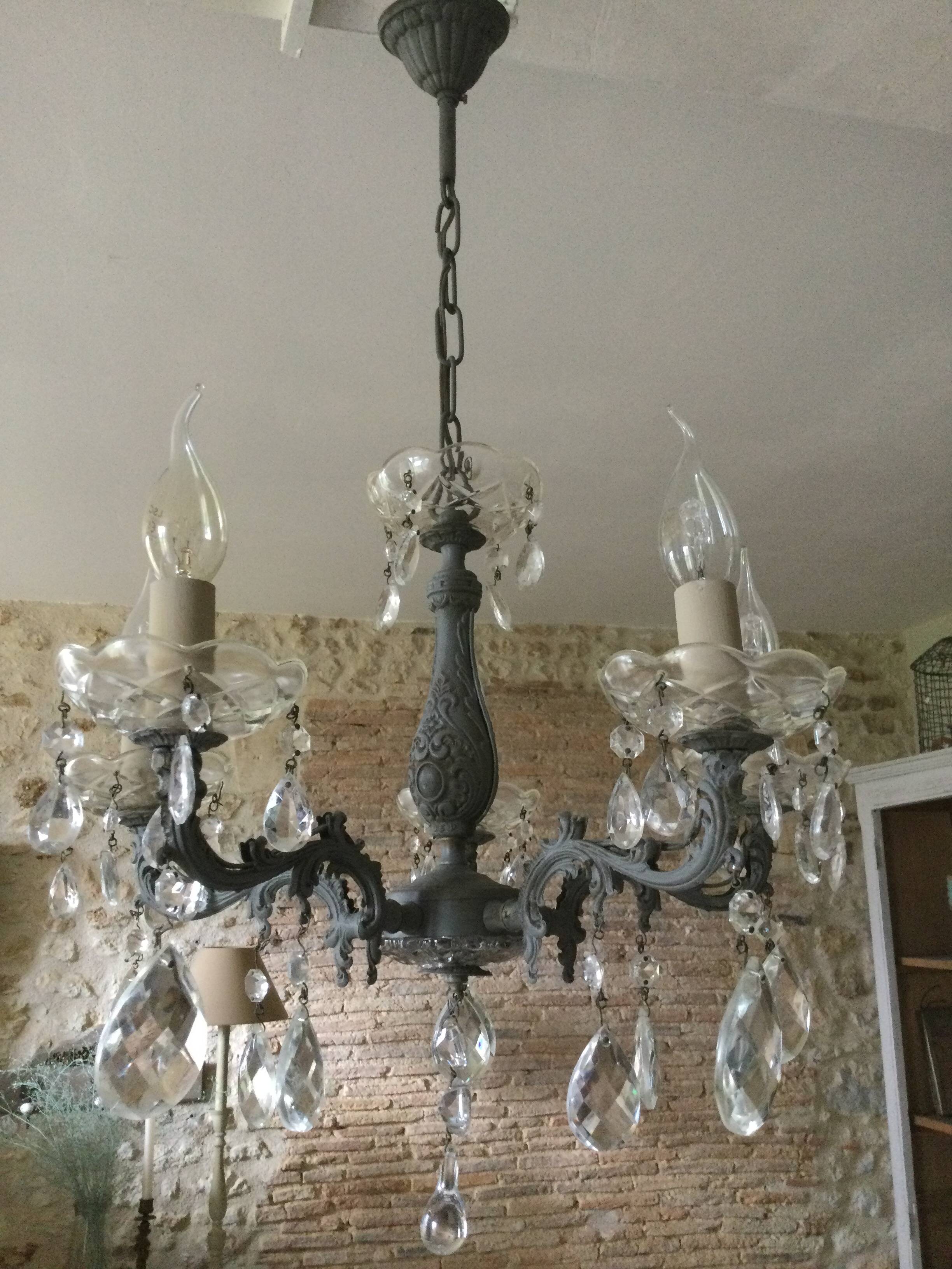 Antique chandelier with pendants