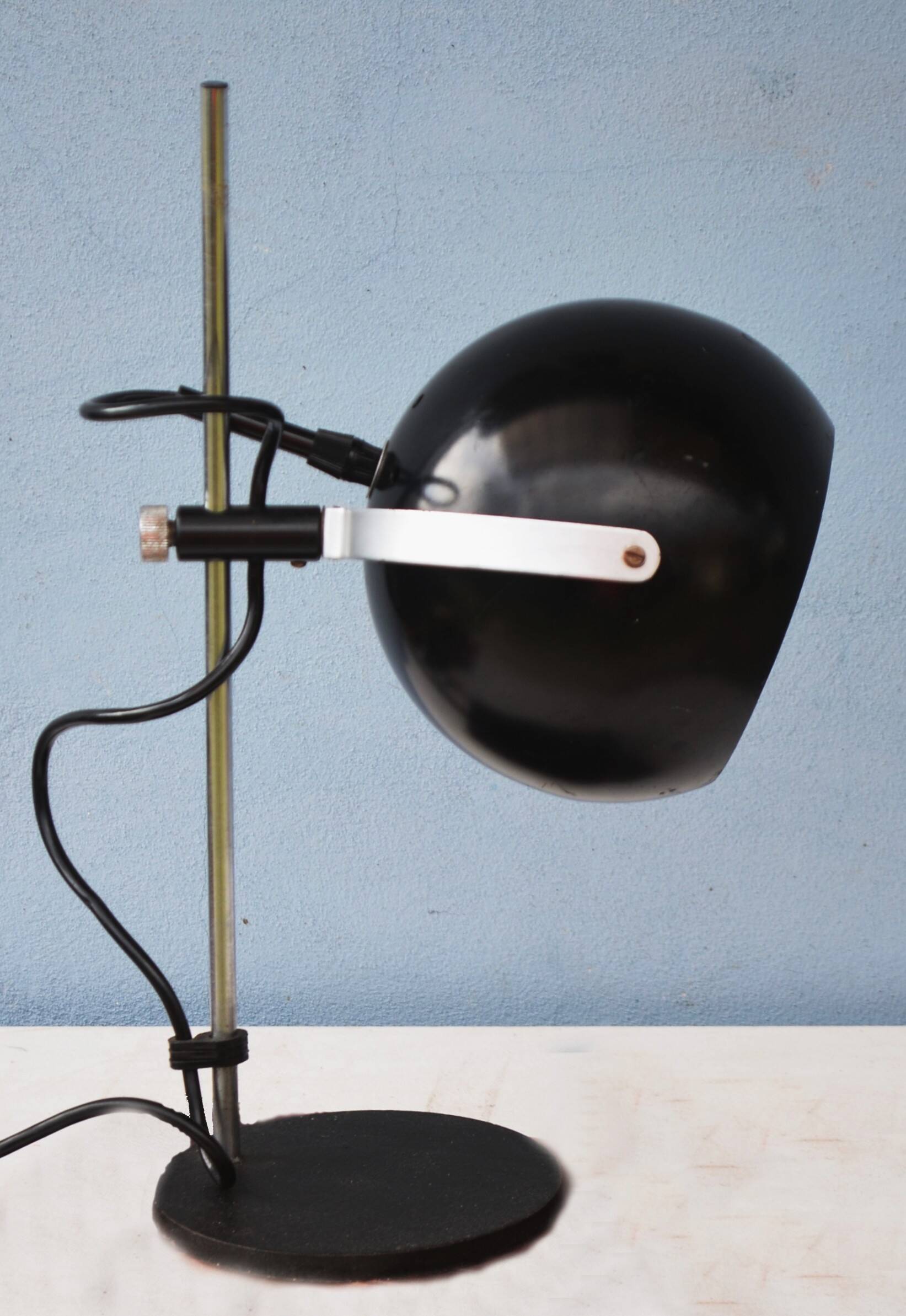 Mid Century Lamp Halo Leuchte Ball Eye - Space Age Black  - Germany Made